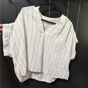 Striped V-Neck Women's Top